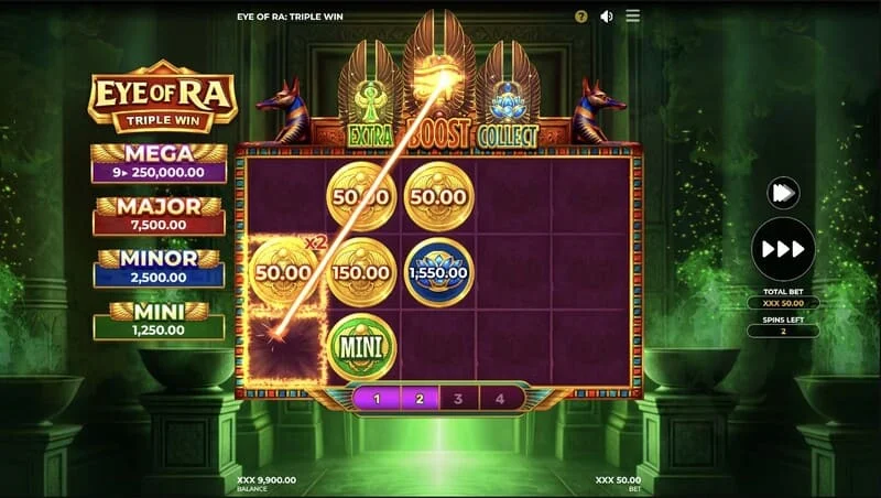 Eye of Ra Triple Win - голема исплата по линија по собирање на ковчезите